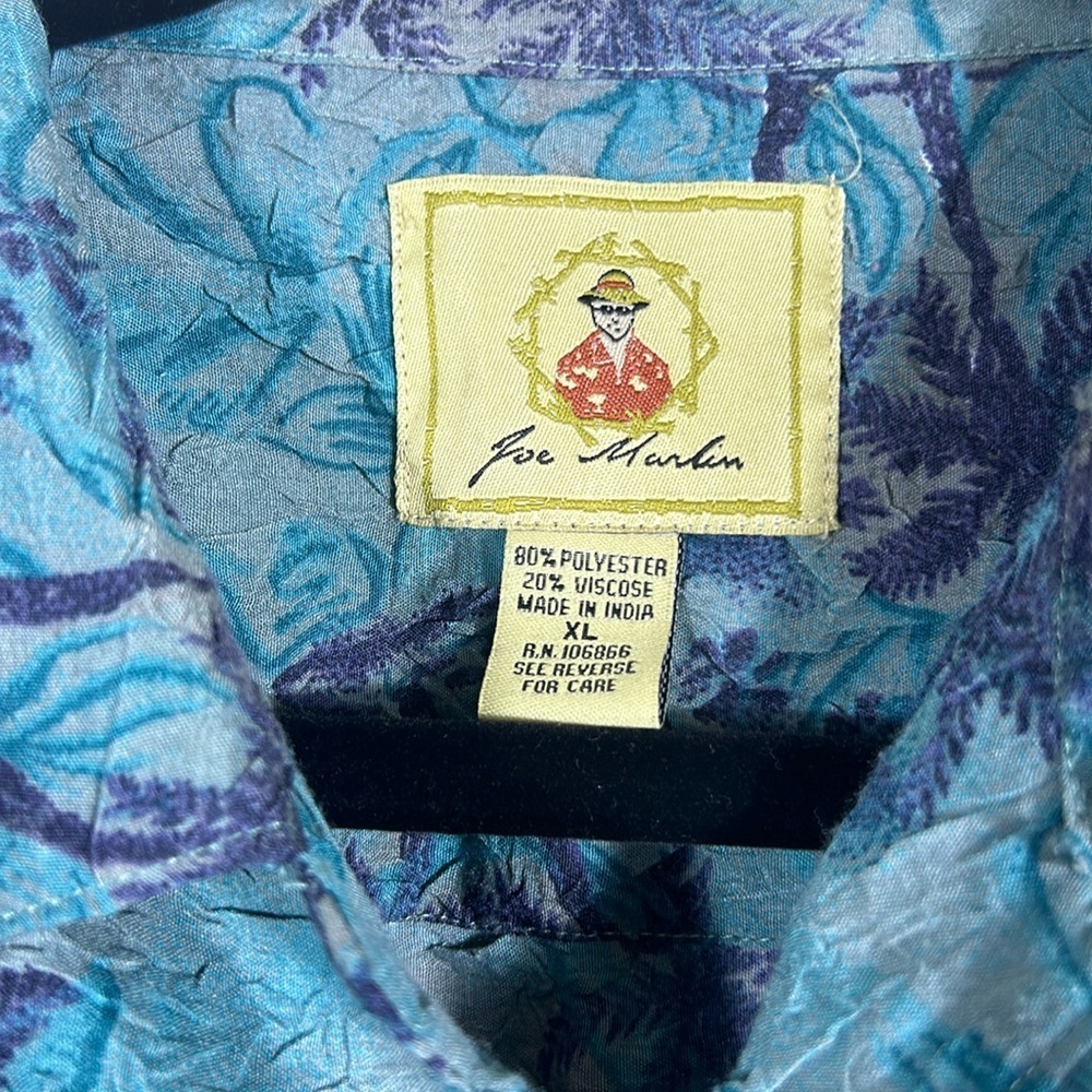 Vintage Joe Marlin Hawaiian Men's Button Down Short Sleeve Shirt - Picture 5 of 8